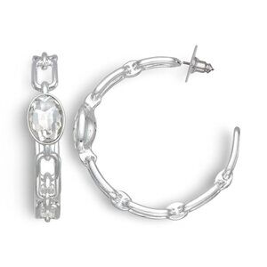 Nine West Silver Tone Hoop Earrings